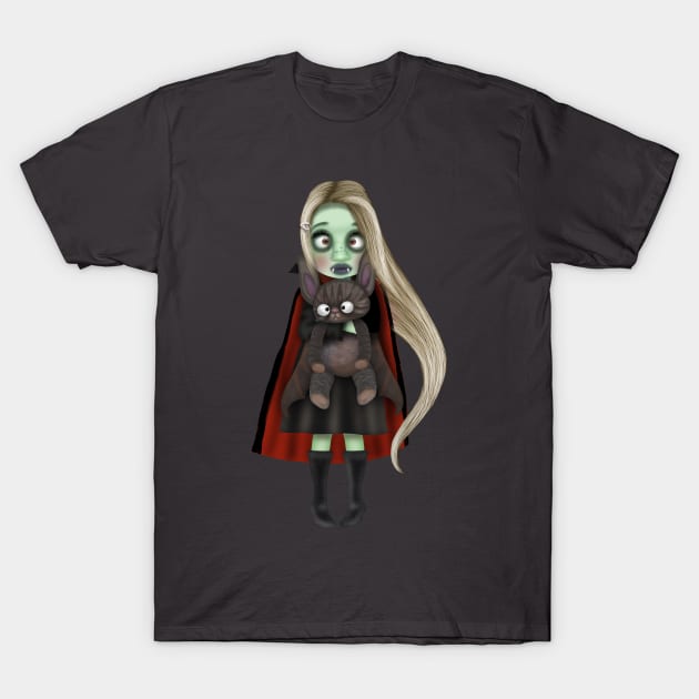 Teen vampire and bat T-Shirt by Paciana Peroni